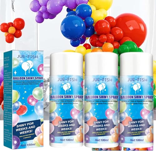 Rianpesn 3Pcs Shine Spray for Balloons, Aerosol Balloon Spray 100ml, Balloons Shiny Spray, No Drips, Instant Gloss, Enhance Decor for Birthdays, Weddings, Events - Precise Mist to Last and Shines von Rianpesn