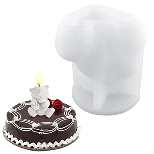 Rianpesn Bär Eisform,3D Bär Harzform Bär Kerzenform - Bär Harz Tier Silikonform für Süßigkeiten Seife Kerze Aroma Seife Schokolade Weihnachtsfeier von Rianpesn