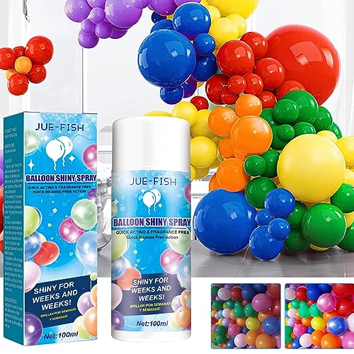 Rianpesn Shine Spray for Balloons, Aerosol Balloon Spray 100ml, Balloons Shiny Spray, No Drips, Instant Gloss, Enhance Decor for Birthdays, Weddings, Events - Precise Mist to Last and Shines von Rianpesn