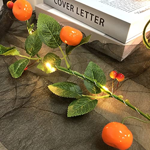 Riaxuebiy 2m Künstliche Mandarine Lichterketten 20 LED Obstreben Feenlampe Batterie Angetrieben für Weihnachten Urlaub Party Dekoration (Mandarinen, 1 Satz) von Riaxuebiy