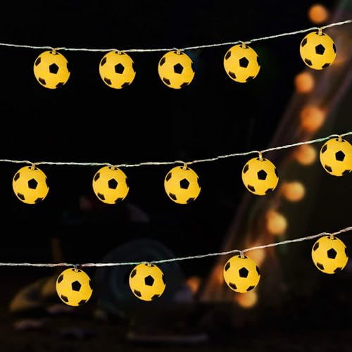 Riaxuebiy 1.65M 10LEDs Fußball Lichterkette USB-Stecker Lichterkette für Sportbälle für Kinder Jungen und Fußballfans Weltmeisterschaft Geburtstagsfeier von Riaxuebiy