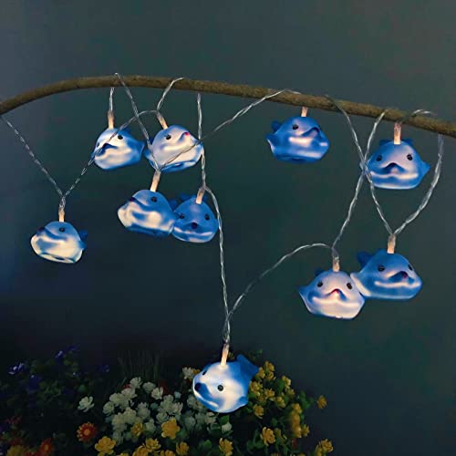 Riaxuebiy 1.65M 10er LED Delfin Lichterkette mit Ozean Tier Delfin Kinderzimmer Batteriebetrieb Lichterkette Delfin Nachtlicht (Blau Delphin) von Riaxuebiy