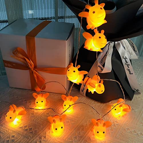 Riaxuebiy Niedliche Tierform Biene Lichterketten Batteriebetriebenes Nachtlicht für Indoor Halloween Weihnachten Thanksgiving Home Kinder Schlafzimmer Dekoration (1.65m/10led, Biene) von Riaxuebiy