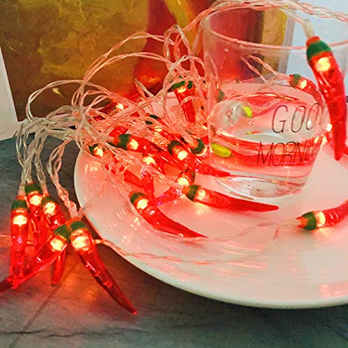 Riaxuebiy Rot Chili Lichterketten LED Seil Feen Nachtlicht Pfeffer Chili Lampen USB Warmweiß für Weihnachten Hochzeit Urlaub Party Dekoration (3m20led, Chili-A) von Riaxuebiy