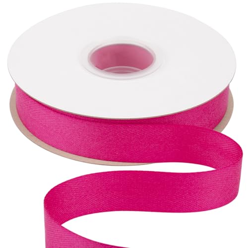 Ribbonitlux Twillband, 25 mm x 22,5 m, weiches Azaleen-Schrägband mit Fischgrätenmuster, für Bastelarbeiten, Nähen, Geschenkverpackungen und Heimdekoration von Ribbonitlux