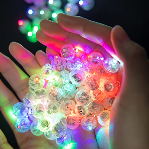 Richaa 100 Stück Mini Led Ballonlichter Bunte Runde Led Ballons Lichter Blinkende Party Licht, Mehrfarbig, für Papierlaterne Hochzeit Neujahr Geburtstag Halloween Weihnachtsfest Dekoration von Richaa