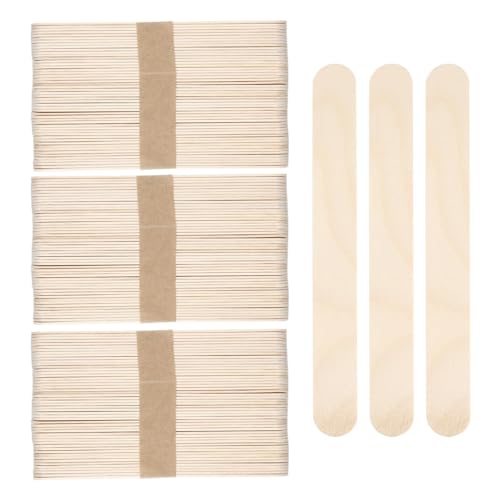 150 Holzstick, Stück Holzstäbchen Wooden Sticks, 1.8cm x 15cm Eisstiele Holz Machen, Einweg Kosmetik Spatel zur Haarentfernung, Natur Holzspachtel zum Basteln für Kinder DIY Handwerk von Richstory