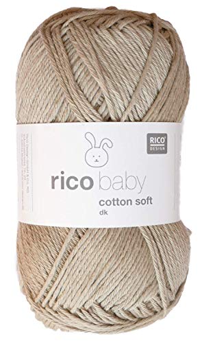 Rico Baby Cotton Soft dk Farbe 75 olive, weiche Babywolle, Baumwollmischgarn zum Stricken & Häkeln von theofeel