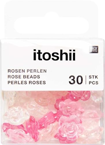 30 Stück Rosen-Perlen - transparent von Rico Design