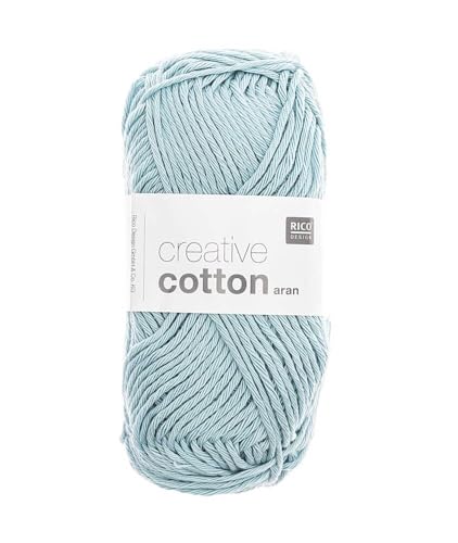 50 g Creative Cotton Aran Häkelgarn 85 m Lauflänge/Knäuel (Fb. 32 hellblau) von Rico Design