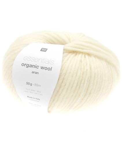 50g essential organic wool - Farbe: 1 - creme - leichtes weiches Flammgarn für Winterstrick von Rico Design