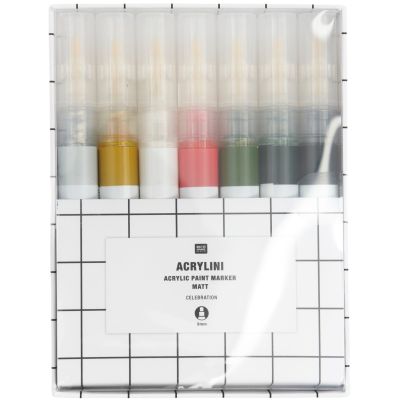 Acrylini Marker Set Celebration inkl. 2 Metallic Farben von Rico Design