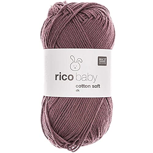 Babywolle Rico Baby Cotton Soft Dk | weich und pflegeleicht | Baumwollmischgarn zum Stricken und Häkeln (068 pflaume) von Rico Design