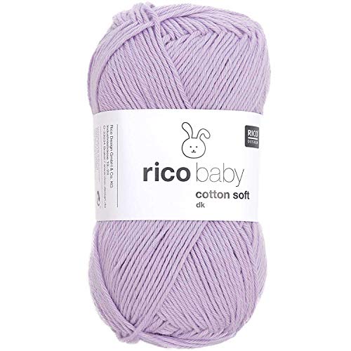 Babywolle Rico Baby Cotton Soft Dk | weich und pflegeleicht | Baumwollmischgarn zum Stricken und Häkeln (073 veilchen) von Rico Design