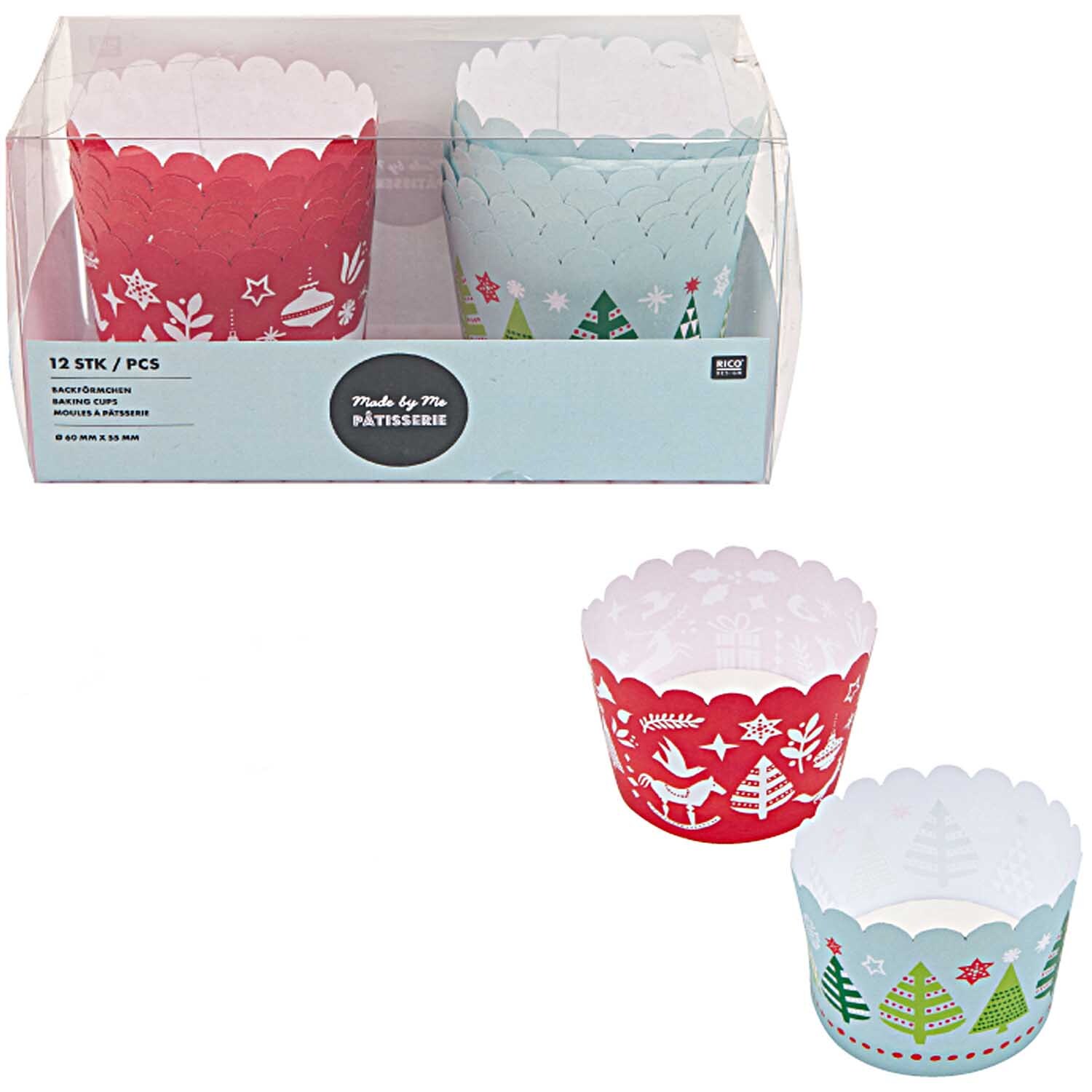 Backförmchen X-MAS rot-mint 6cm 12 Stück Backförmchen X-MAS rot-mint 6cm 12 Stück von Rico Design
