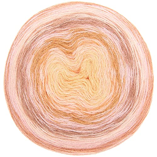 Bobbel Alpaka Wolle Farbverlauf Rico Creative Alpaca Degrade Lucky 8 puder (2), 200g Farbverlaufswolle zum Häkeln oder Stricken von Rico Design