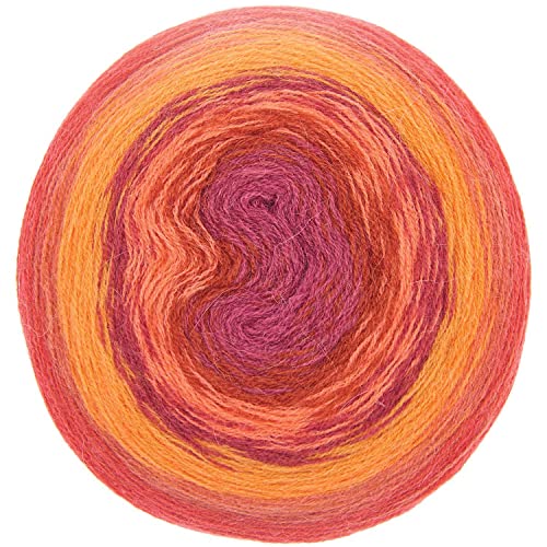 Bobbel Alpaka Wolle Farbverlauf Rico Creative Alpaca Degrade Lucky 8 rot (4), 200g Farbverlaufswolle zum Häkeln oder Stricken von Rico Design