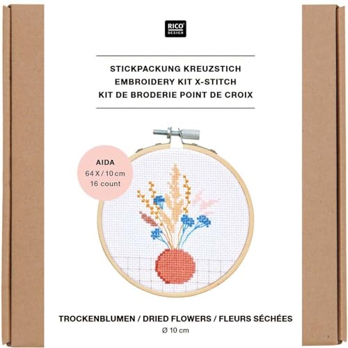 HABA Stickpackung Kreuzstich Mini Kit Trockenblumen von Rico Design