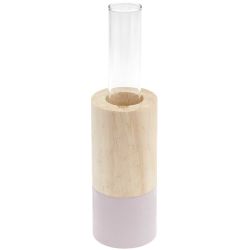 Holz Vase mit Reagenzglas Flieder von Rico Design