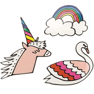 Bügelmotiv Set Einhorn-Regenbogen-Schwan 4cm von Rico Design