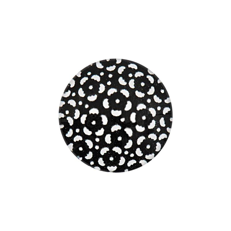 Cabochon Blumen schwarz-weiß 20mm Glas von Rico Design