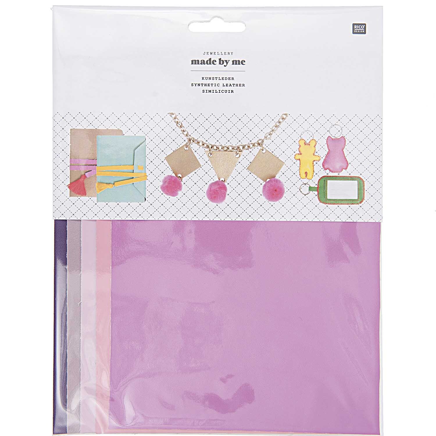 Kunstleder Set Girly 14,8x21cm 5 Stück von Rico Design