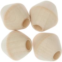 Makramee Perlen Holz natur 30x30mm 4 Stück Makramee Perlen Holz natur 30x30mm 4 Stück von Rico Design