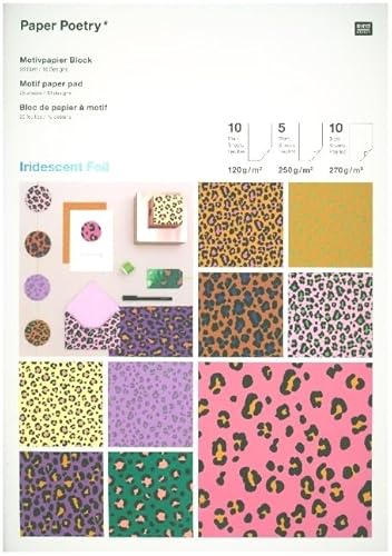 Motivpapierblock Acid Leo FSC MIX: 25 Blatt / 10 Designs von Rico Design