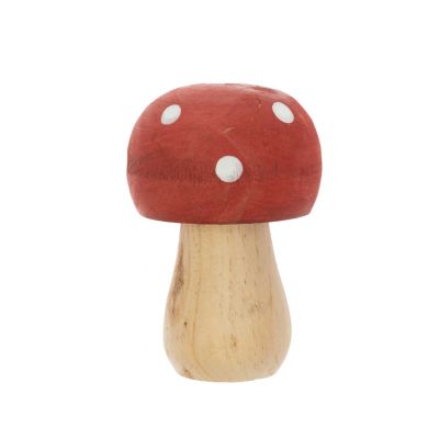 Deko-Pilz aus Holz rot-weiß von Rico Design