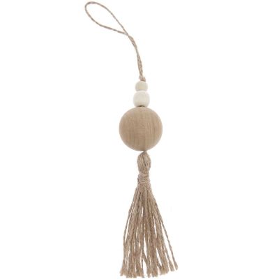 Deko-Tassel mit großer Holzperle natur 16cm von Rico Design