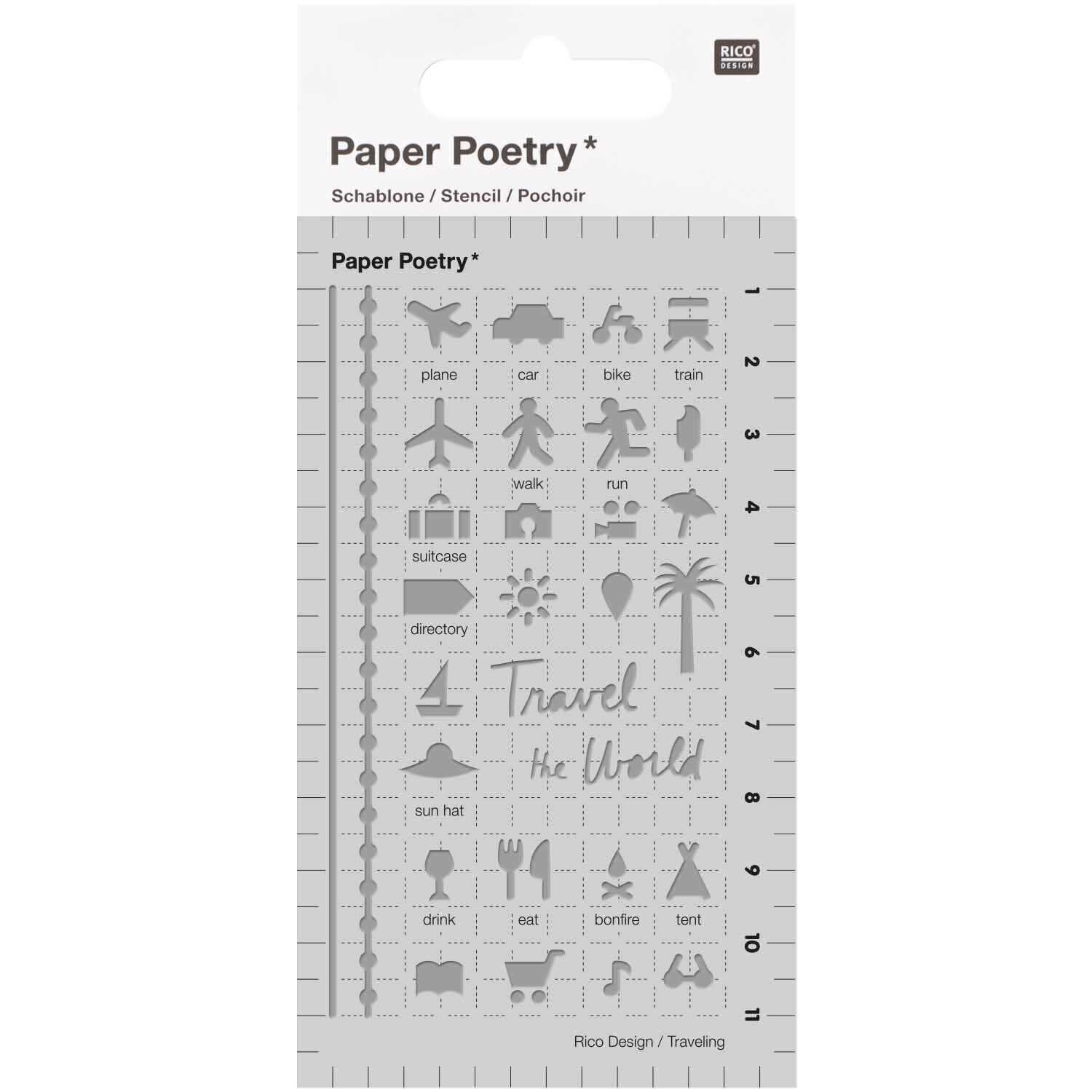 Paper Poetry Bullet Diary Schablone Travel 7x12cm Paper Poetry Bullet Diary Schablone Travel 7x12cm von Rico Design