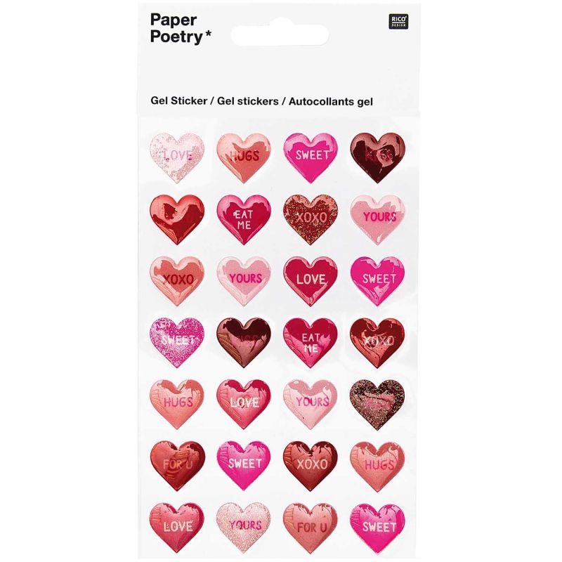 Paper Poetry Gelsticker Herzen Love & Kiss von Rico Design