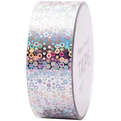 Paper Poetry Holographic Tape Kreise silber 19mm 10m von Rico Design