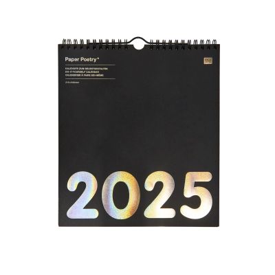 Paper Poetry Kalender 2025 schwarz 21,5x24cm von Rico Design