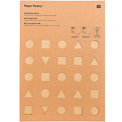 Paper Poetry Kraftpapier Block DIN A4 30 Blatt von Rico Design