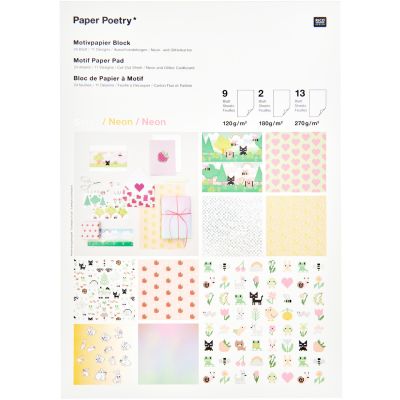 Paper Poetry Motivpapierblock Pixel Power von Rico Design