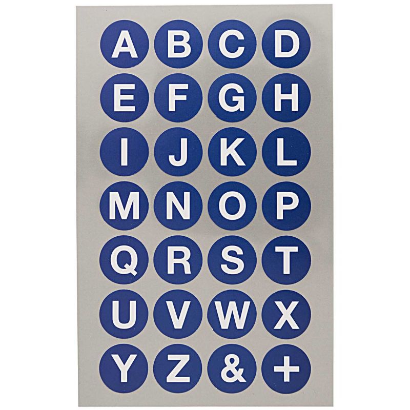 Paper Poetry Office Sticker Punkte blau mit Alphabet 18mm 4 Bogen von Rico Design