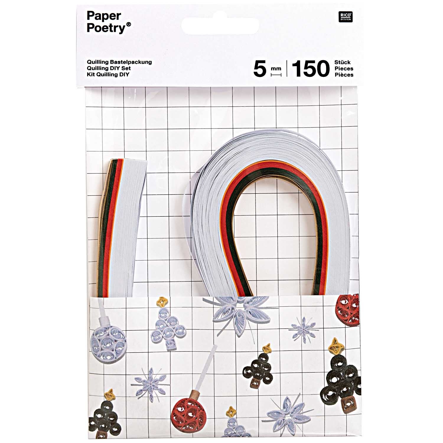 Paper Poetry Quilling Bastelset X-MAS weiß 5mm 150 Stück Paper Poetry Quilling Bastelset X-MAS weiß 5mm 150 Stück von Rico Design
