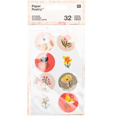 Paper Poetry Sticker Crafted Nature rosa 32 Stück von Rico Design