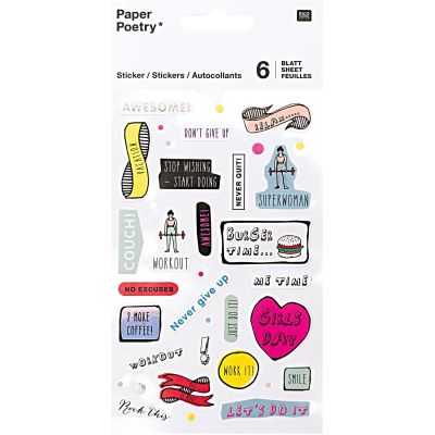 Paper Poetry Sticker Motivation 6 Blatt von Rico Design