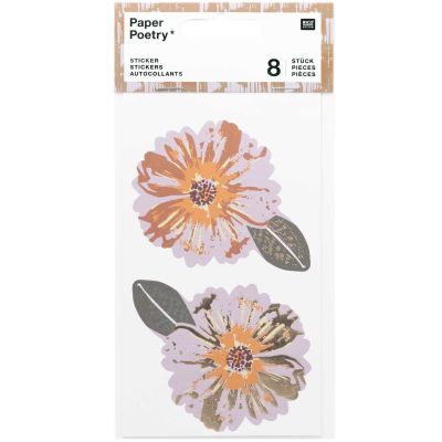 Paper Poetry Sticker große Blüten 4 Blatt von Rico Design