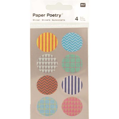 Paper Poetry Washi Sticker gemustert rund 4 Bogen von Rico Design