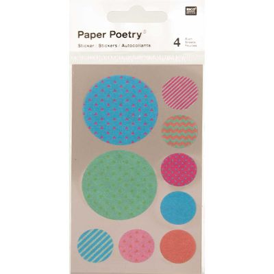 Paper Poetry Washi Sticker mehrfarbig rund 4 Bogen von Rico Design