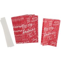 Papiertüten Sterne-Set "Merry Christmas", klein, Rot von Rico Design