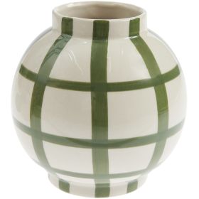 Porzellan Vase, Grün gestreift von Rico Design