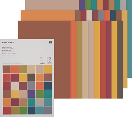 RICO DESIGN Bastelpapier-Block "Earthy Colours" 30 Blatt von Rico Design