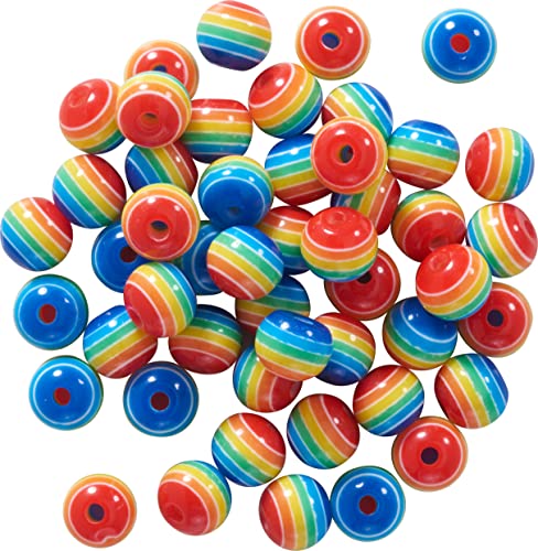 Regenbogen-Perlen-Set, 8 mm, 48 Stück von Rico Design