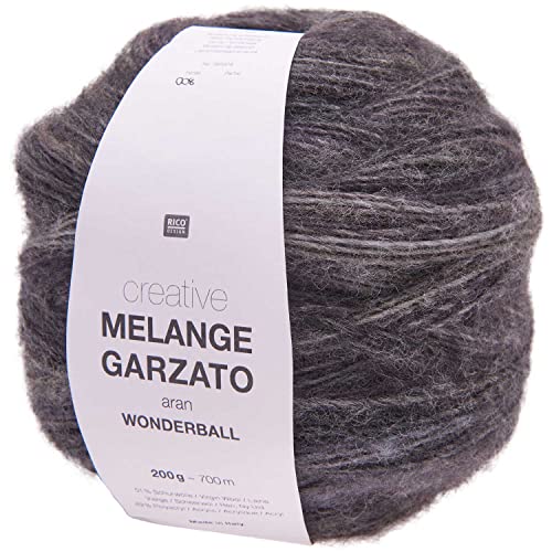 Rico Creative Melange Garzato Aran Wonderball Fabe 8, Farbverlaufswolle Nadelstärke 5 mm zum Stricken oder Häkeln, Wolle 200g Knäuel von Rico Design