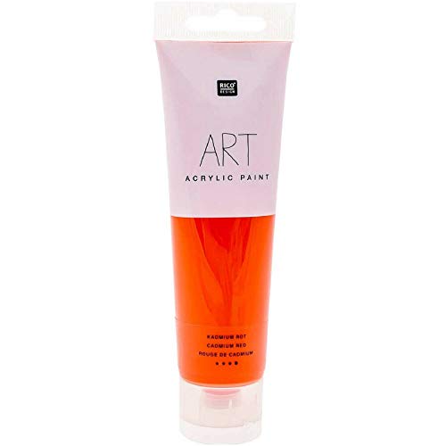 Rico Design 100 ml Art Künstlerfarbe Acrylfarbe Acrylic Paint Farbe (Kadmium Rot) von Rico Design