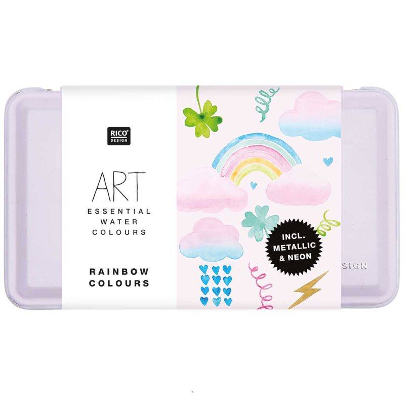 ART Essential Aquarellfarben Rainbow Colours 12 Farben von Rico Design